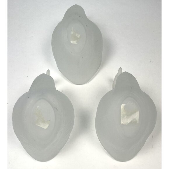 VTG Lot 3 Frosted Glass 5" SWAN DISH Figurine Trinket Candy Bowl EUC - Picture 5 of 5